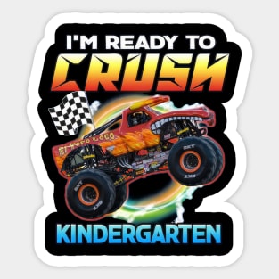 I'm Ready To Crush Kindergarten Monster Truck Back To School Sticker